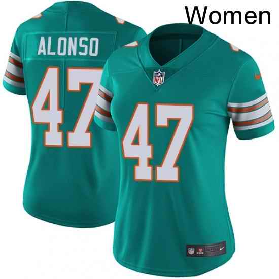 Womens Nike Miami Dolphins 47 Kiko Alonso Aqua Green Alternate Vapor Untouchable Limited Player NFL Jersey